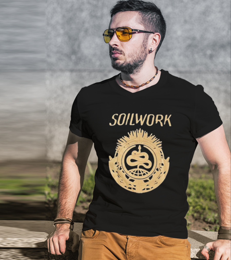 SOILWORK Snake Emblem With Globe And Wreath T-Shirt