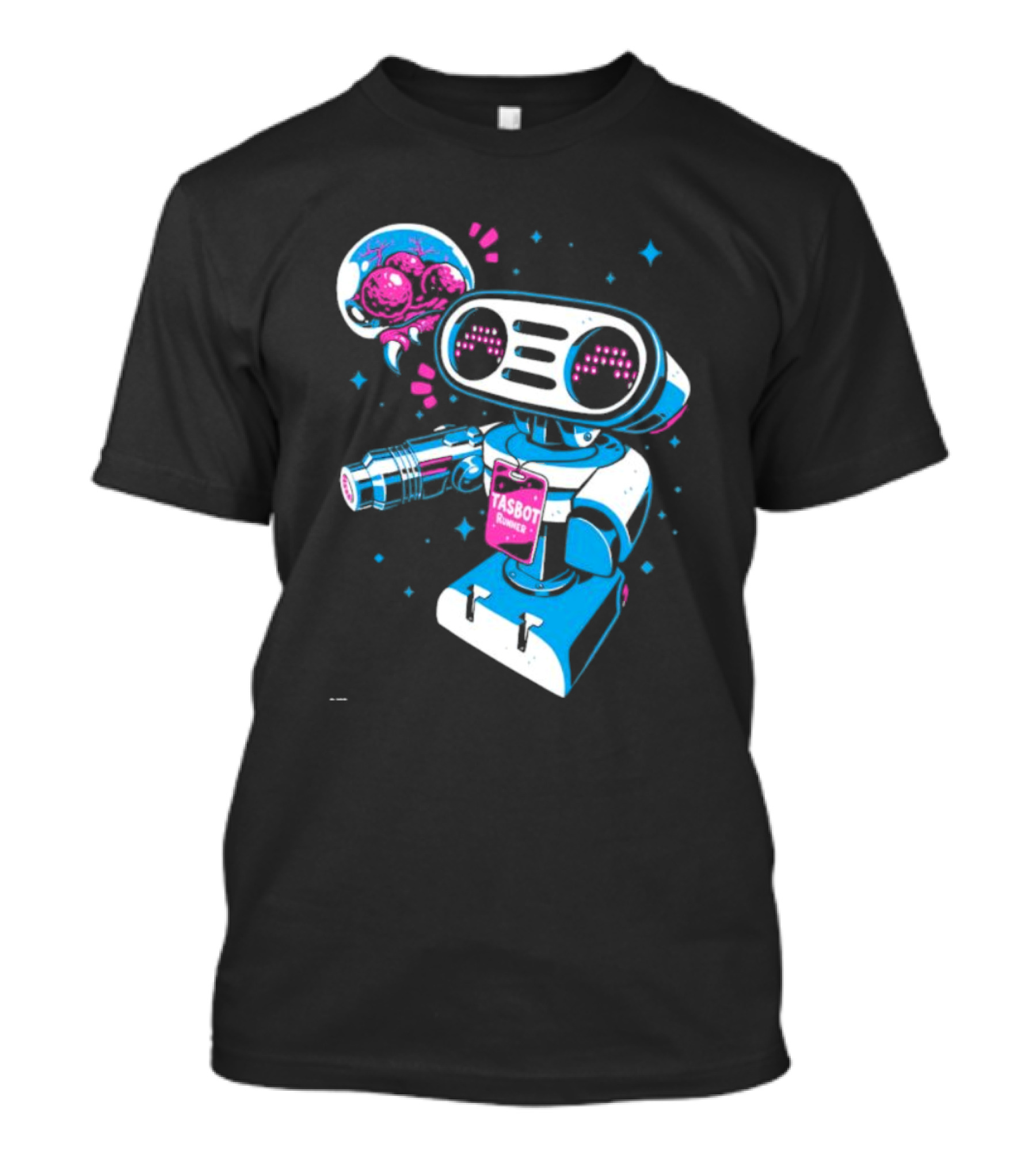 Tasbeam Tasbot Runner Robot With Alien Planet And Retro Sci-Fi Elements T-Shirt