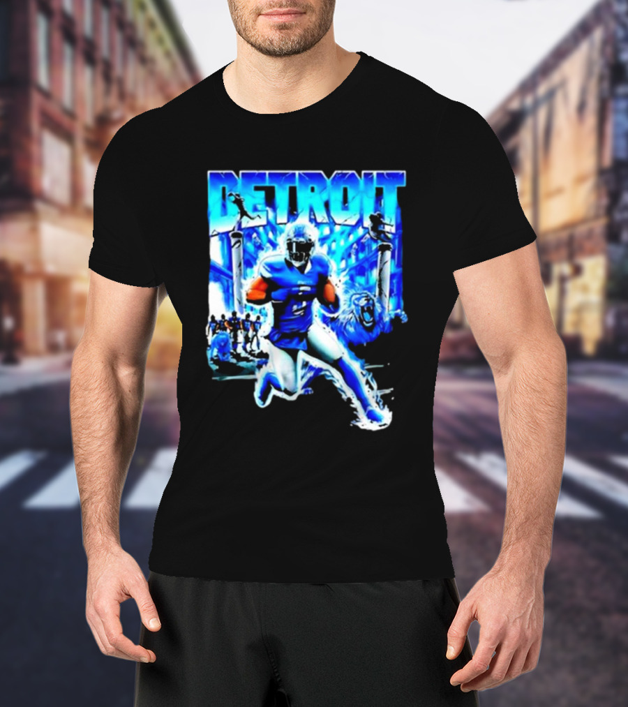 Detroit Football Lions Player Dynamic Action Official Merchandise T-Shirt