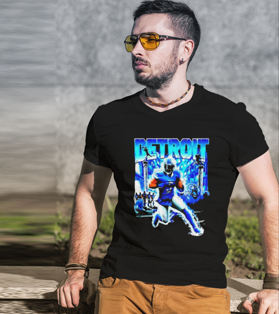 Detroit Football Lions Player Dynamic Action Official Merchandise T-Shirt