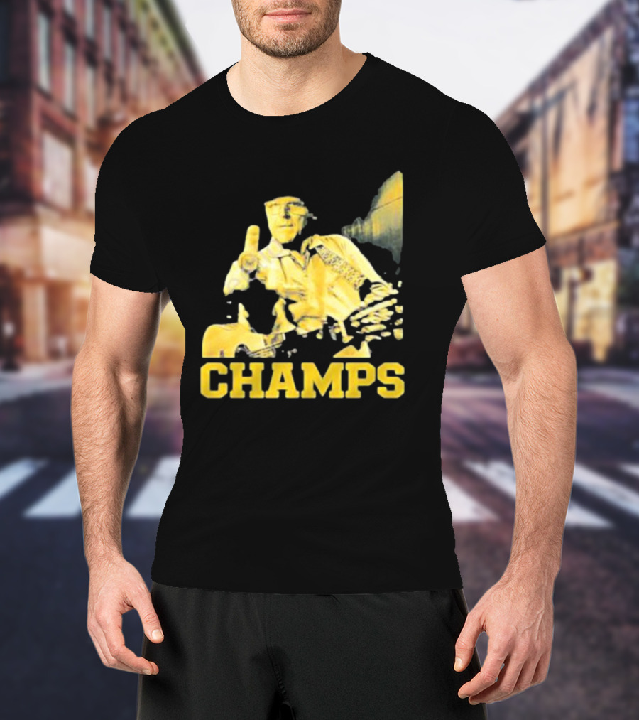 Taylor Lewan Champs Yellow Guitar Western T-Shirt