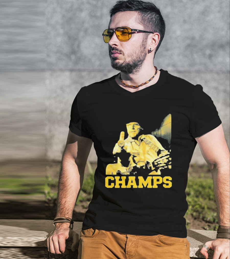 Taylor Lewan Champs Yellow Guitar Western T-Shirt