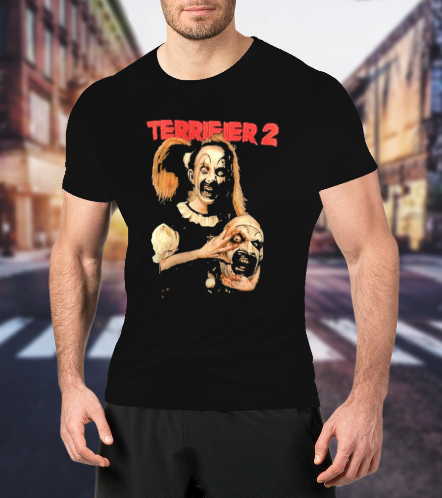 Terrifier 2 Horror Clown Character Holding Severed Head T-Shirt