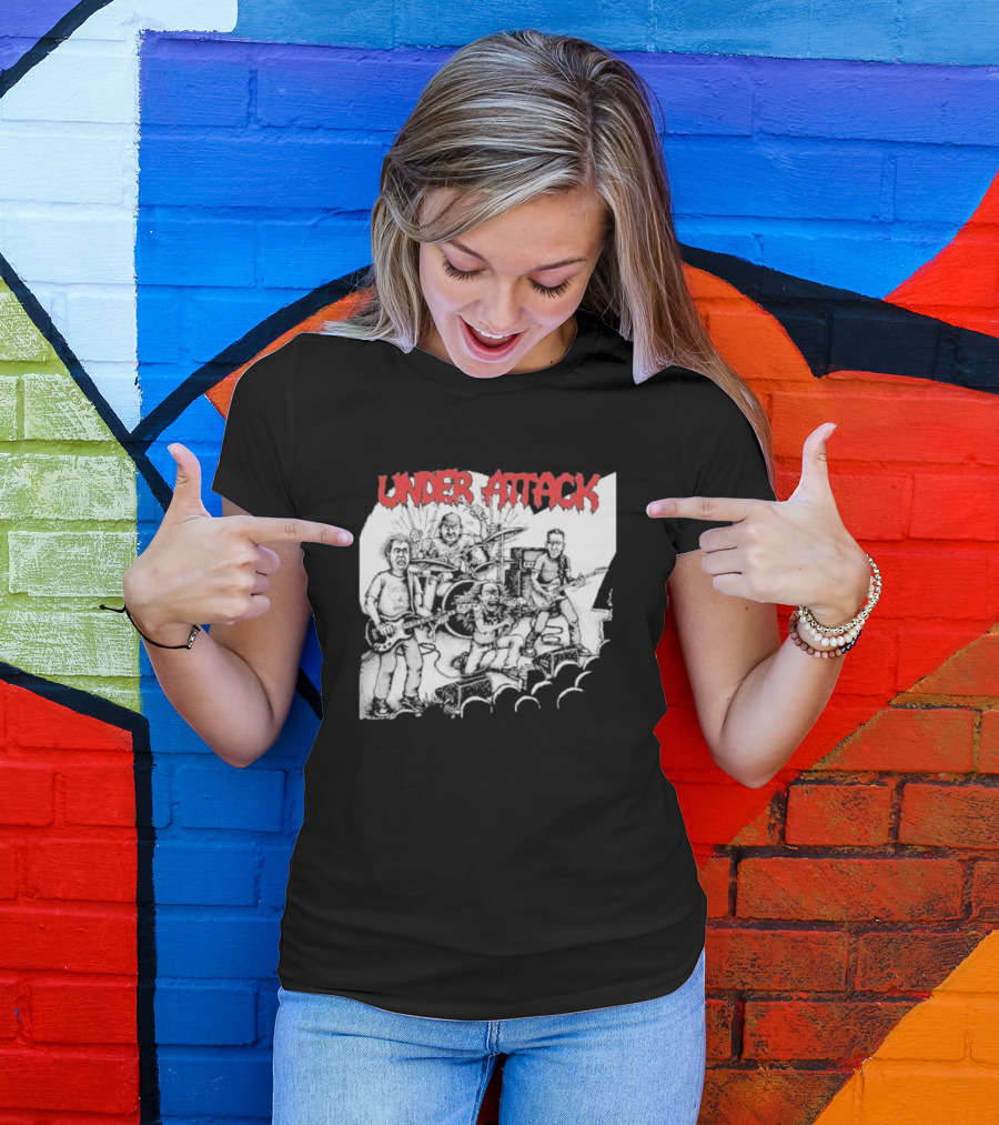 Under Attack Live Cartoon Band Performance Scene T-Shirt