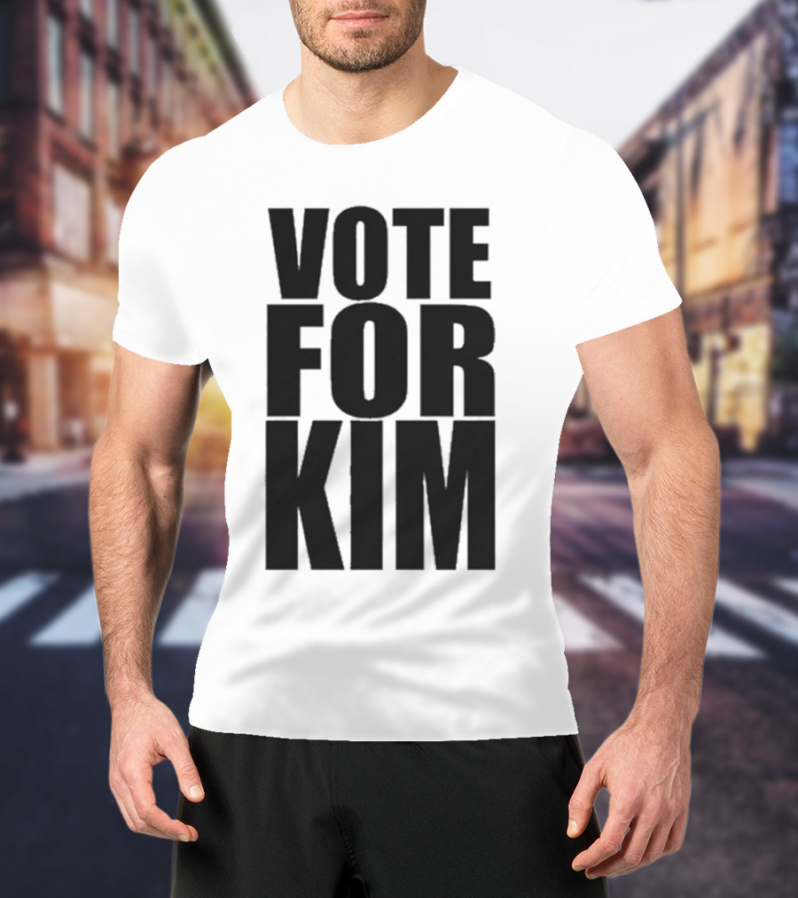 Vote For Kim Black Text T-Shirt