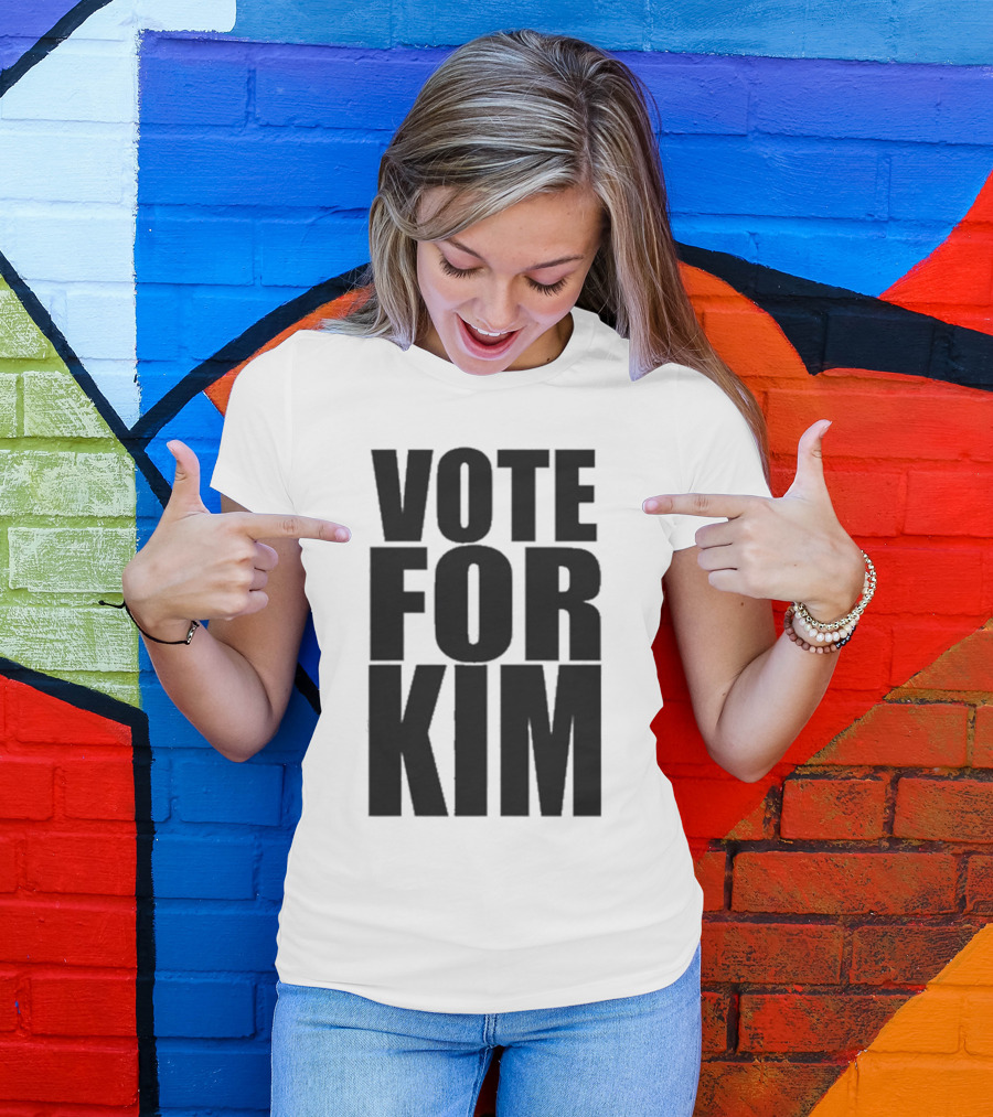 Vote For Kim Black Text T-Shirt