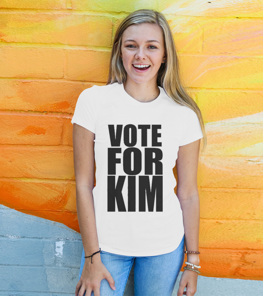 Vote For Kim Black Text T-Shirt