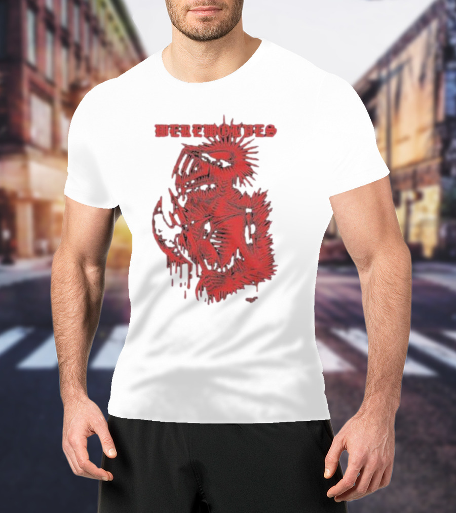 Werewolves Death Metal Red Skeleton Creature T-Shirt