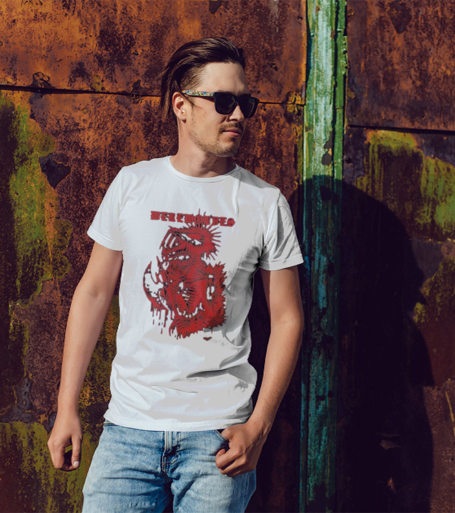 Werewolves Death Metal Red Skeleton Creature T-Shirt