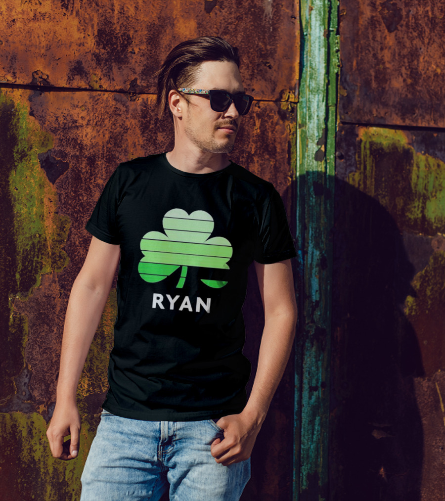 Ryan Vintage Irish Family Name With Clover T-Shirt