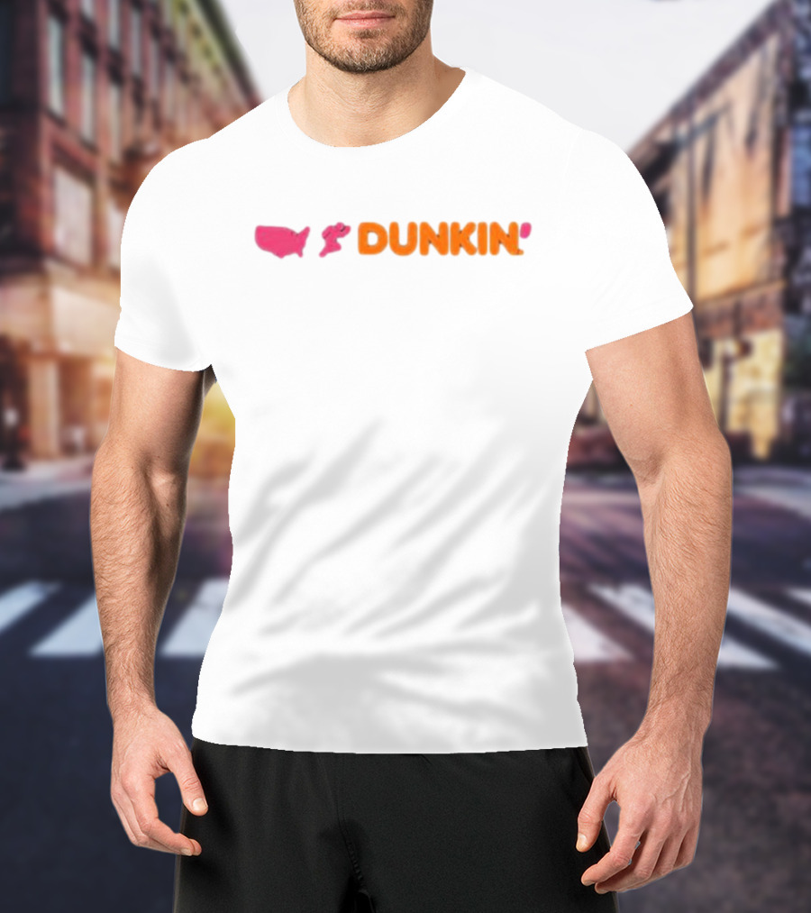 Dunkin' Sip Sip Hooray USA Map And Running Figure T-Shirt