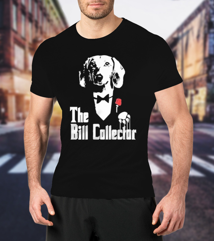 The Bill Collector Dog In Black Tie With Rose And Puppet Strings T-Shirt