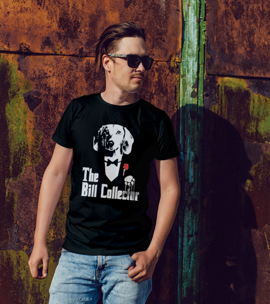 The Bill Collector Dog In Black Tie With Rose And Puppet Strings T-Shirt