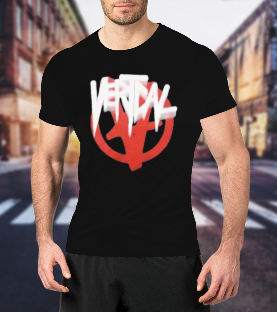 Verticalgoods Kaos Vertical Symbol In Red And White T-Shirt