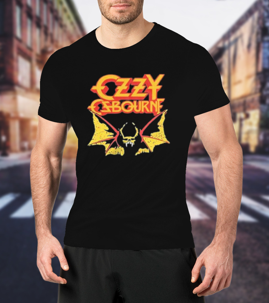 Ozzy Osbourne Bat Logo With Yellow T-Shirt