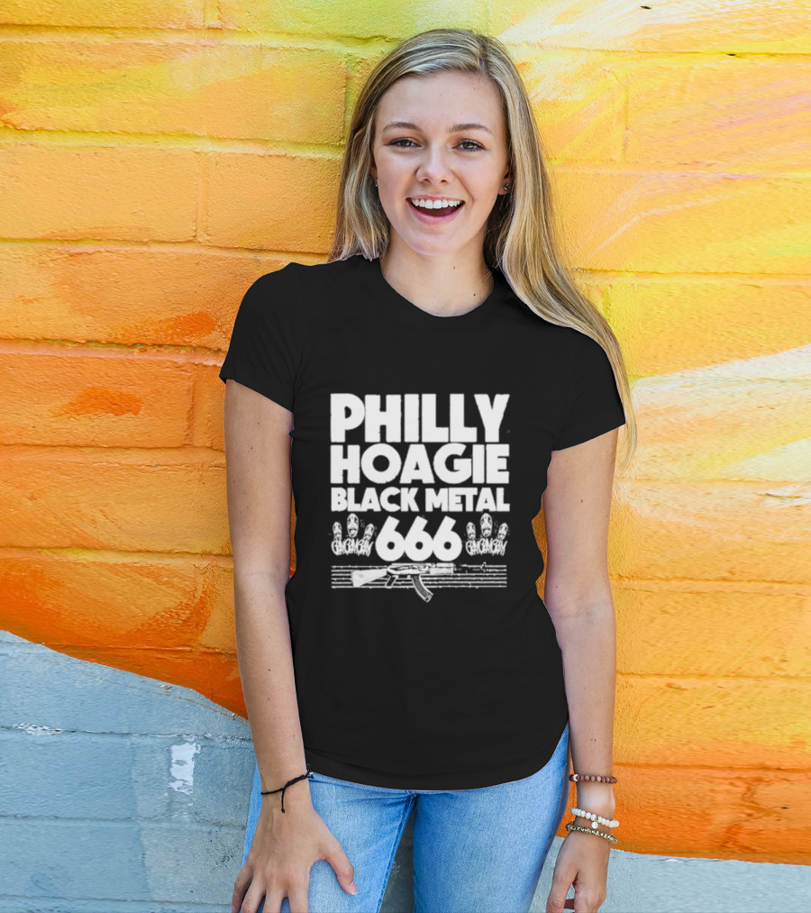 PHILLY HOAGIE BLACK METAL 666 GAN GAN GAN AK-47 T-Shirt