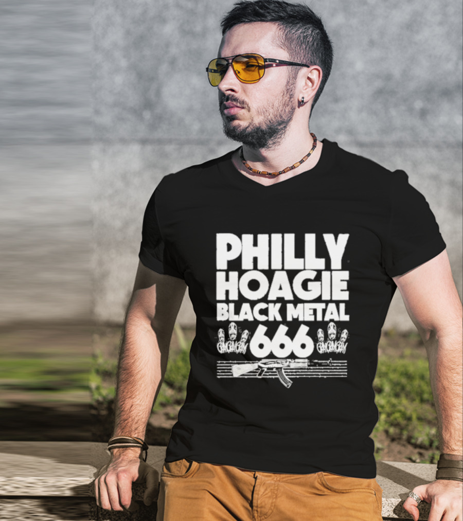 PHILLY HOAGIE BLACK METAL 666 GAN GAN GAN AK-47 T-Shirt