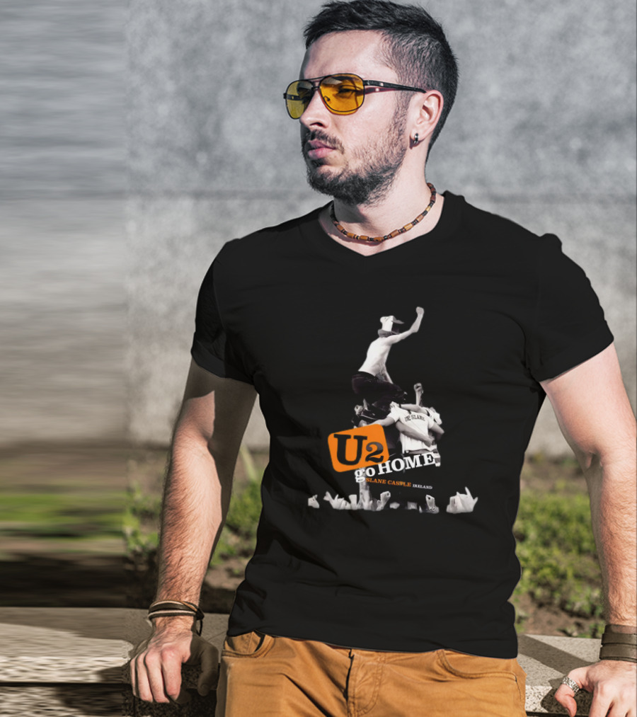 U2 Go Home Slane Castle Ireland U2 Sphere Shop Slane Grey T-Shirt