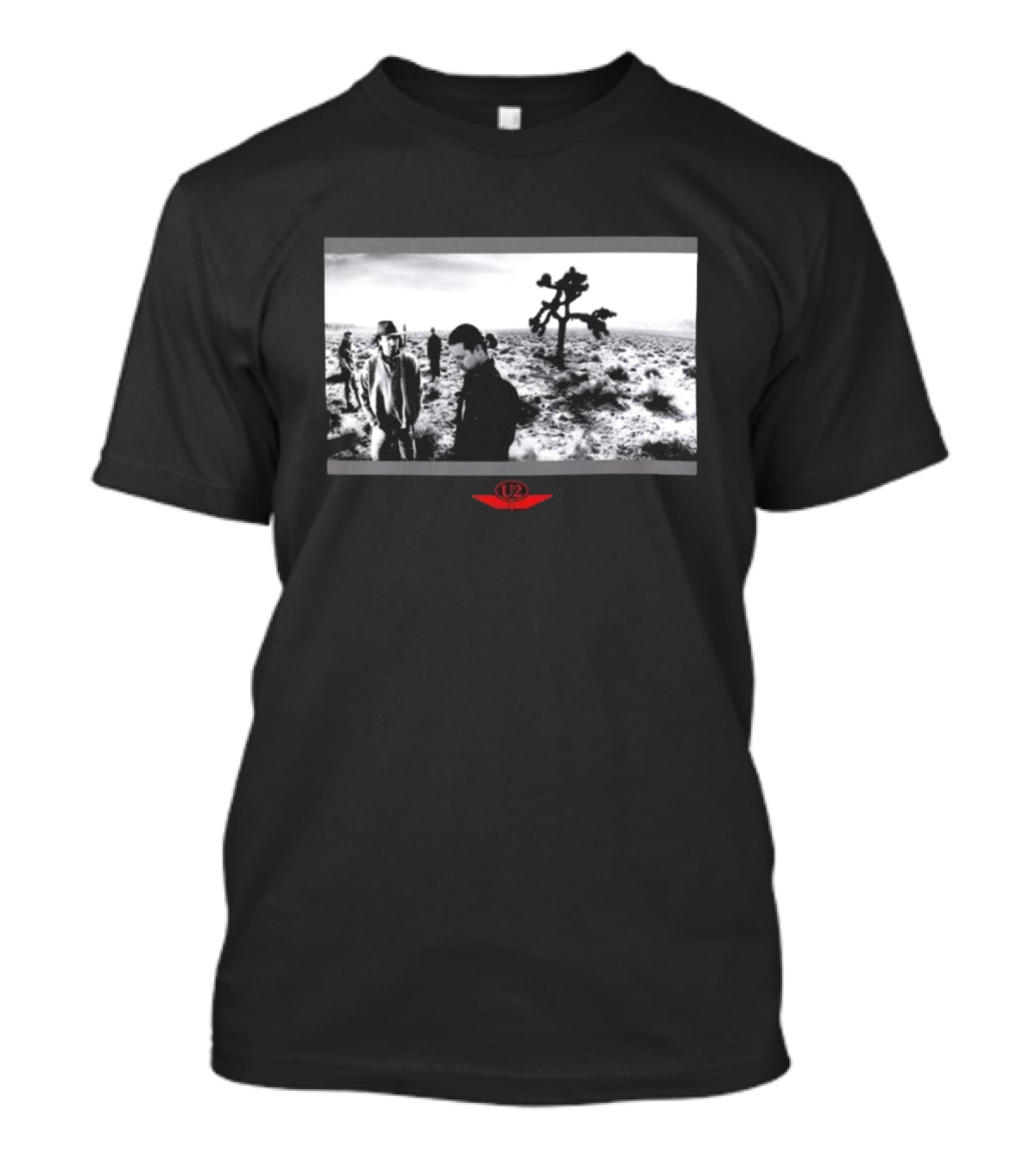 U2 Joshua Tree Album Cover Desert Scene 1980s Band Members T-Shirt