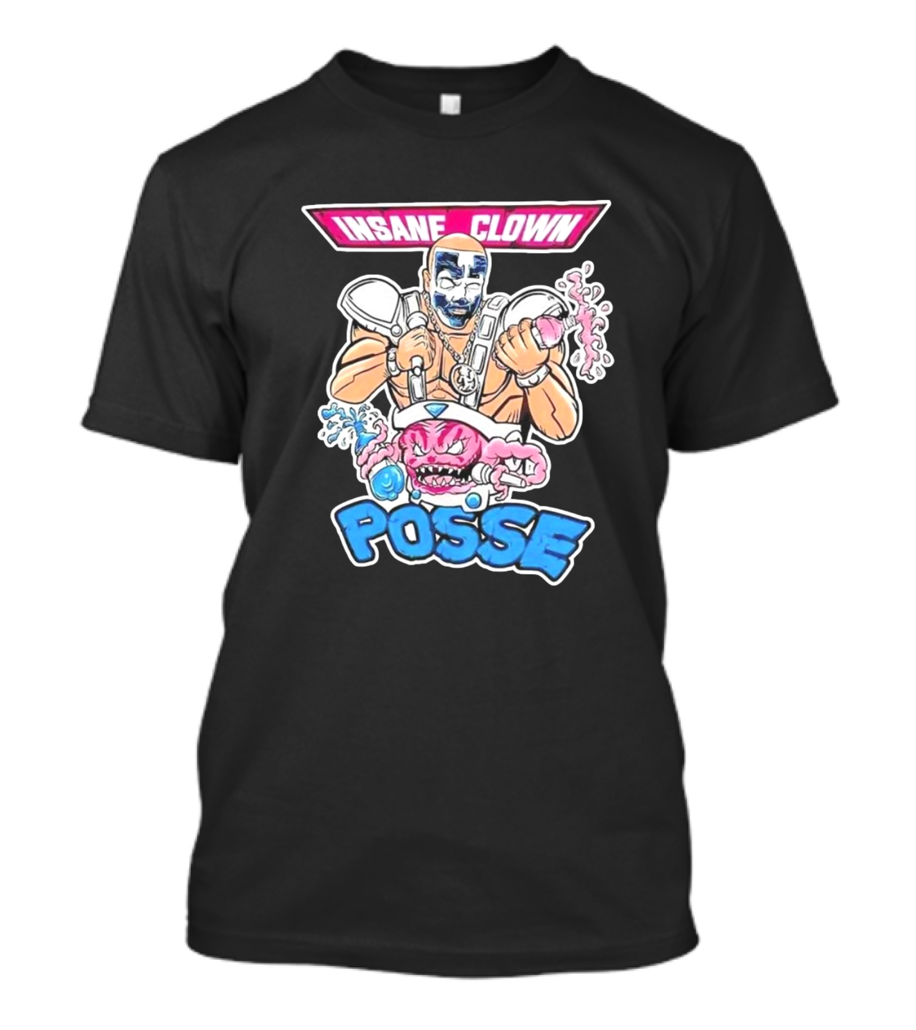 Insane Clown Posse Warrior With Pink Monster And Chainsaw T-Shirt