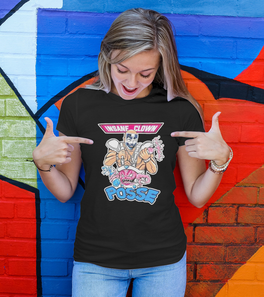 Insane Clown Posse Warrior With Pink Monster And Chainsaw T-Shirt