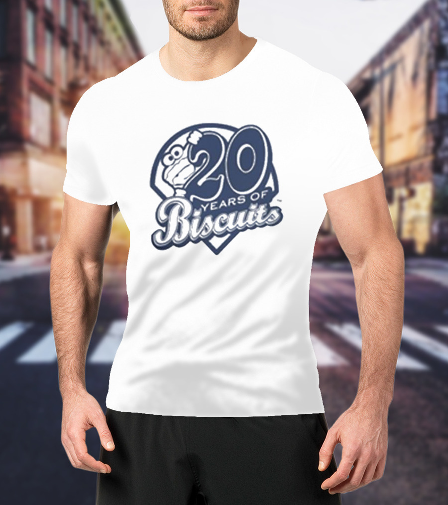 20 Years Of Biscuits Baseball Theme T-Shirt