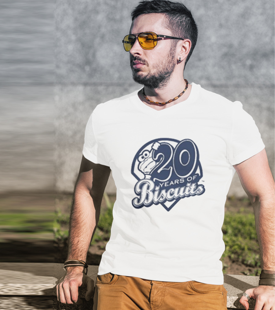 20 Years Of Biscuits Baseball Theme T-Shirt