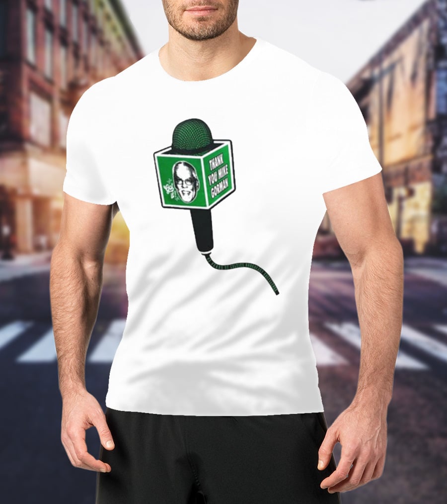 Celtics Thank You Mike Gorman Microphone T-Shirt