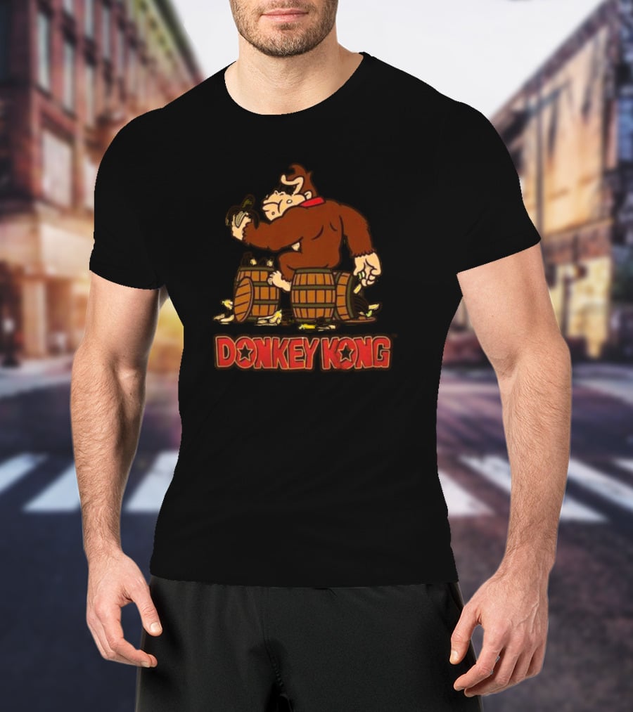 DONKEY KONG EATING BANANA BARRELS MEME T-Shirt