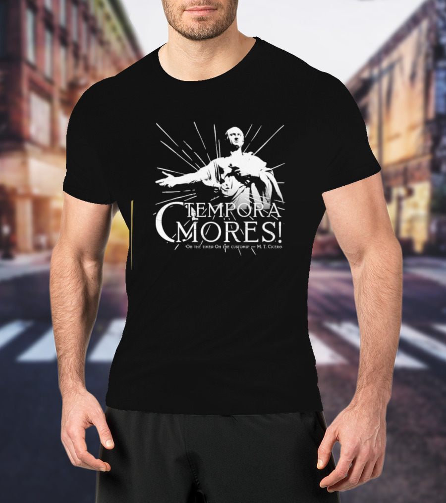 Tempora Mores Oh The Times Oh The Customs M T Cicero Roman Statue T-Shirt