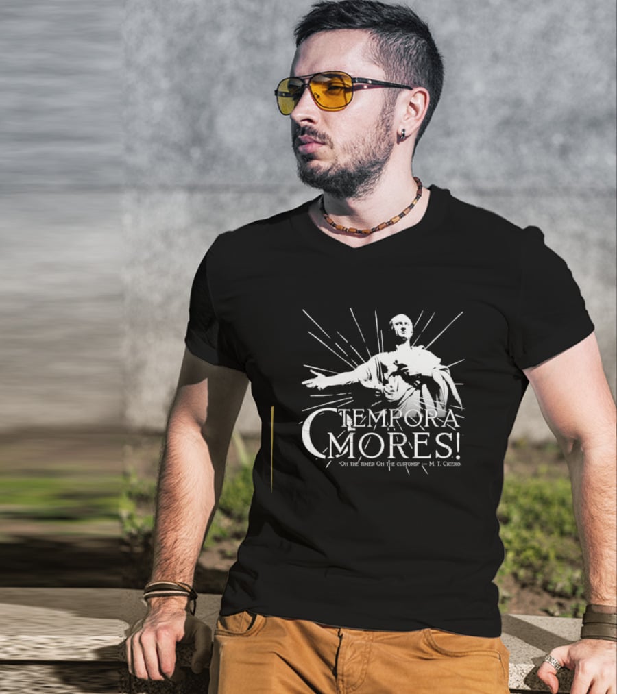 Tempora Mores Oh The Times Oh The Customs M T Cicero Roman Statue T-Shirt