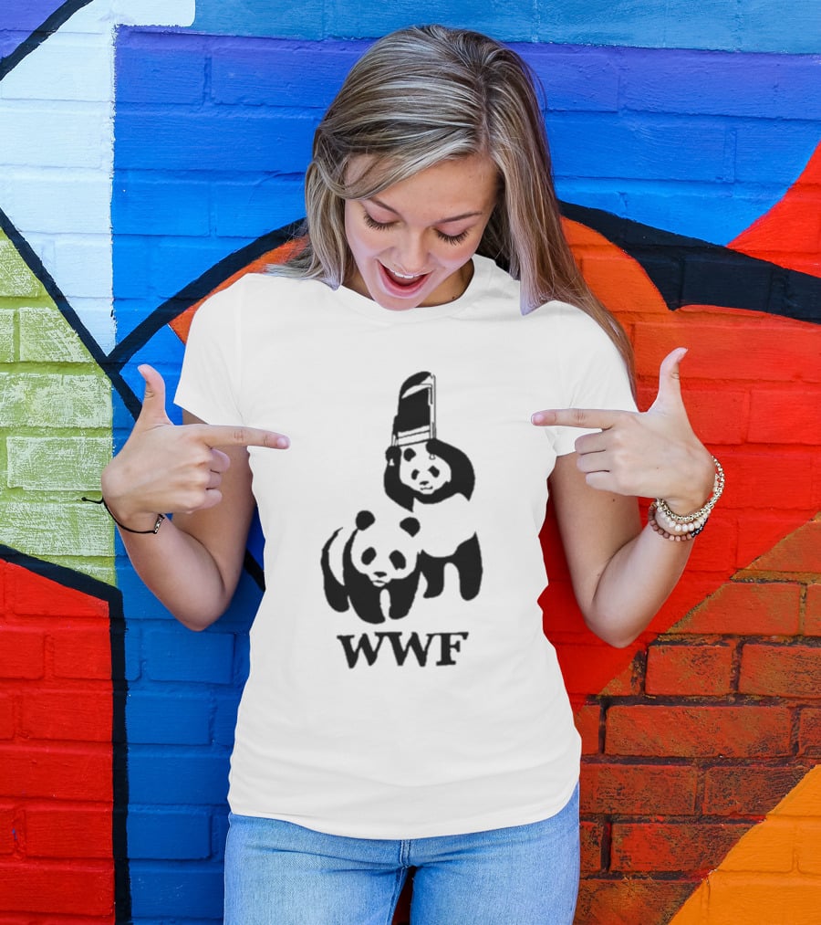 WWF Panda Fight Chair Wrestling T-Shirt