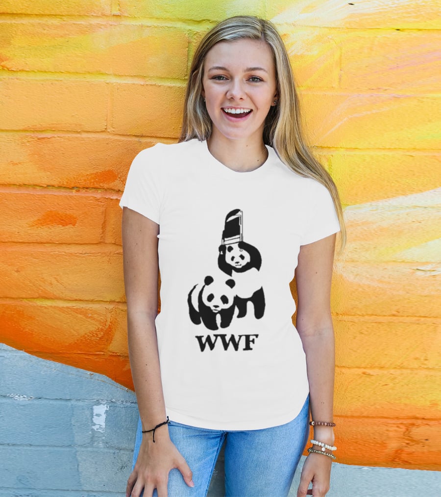 WWF Panda Fight Chair Wrestling T-Shirt