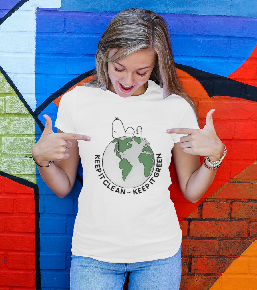 Keep It Clean Keep It Green Snoopy Earth Day T-Shirt