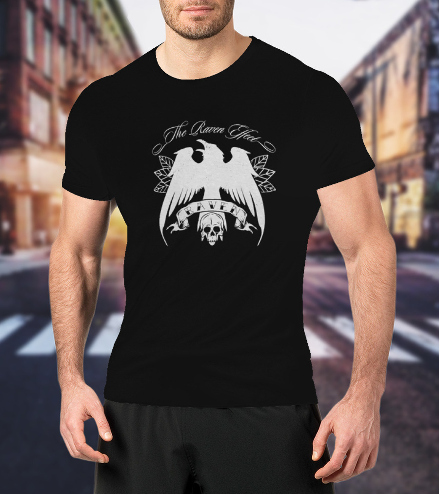 The Raven Effect Skull And Wings Emblem Raven T-Shirt