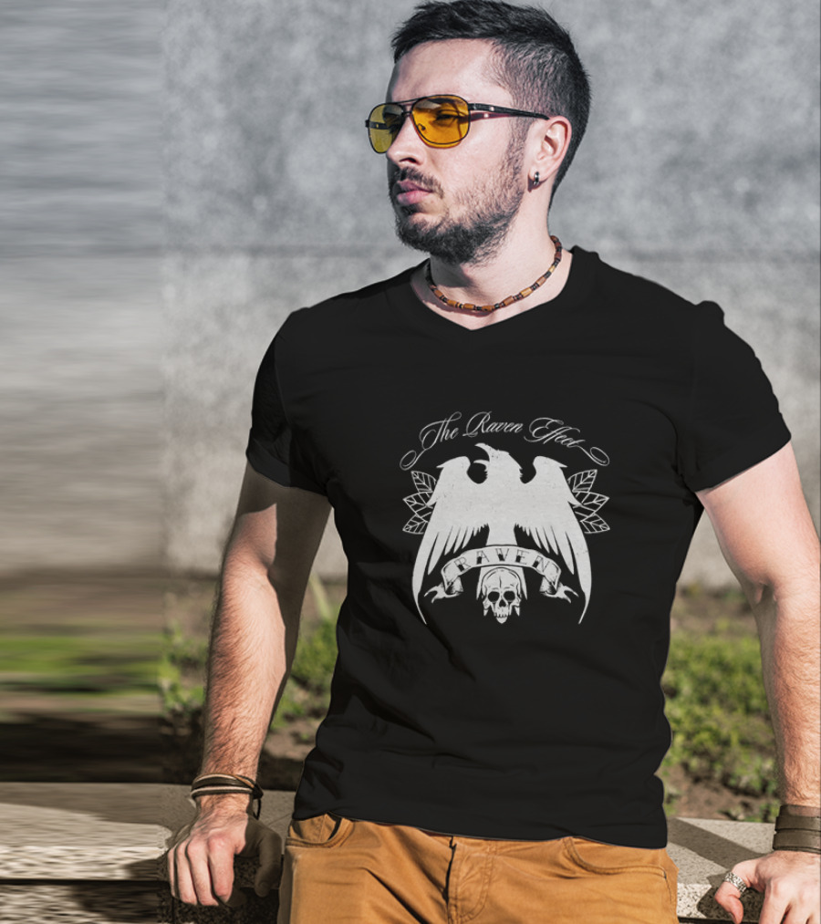 The Raven Effect Skull And Wings Emblem Raven T-Shirt