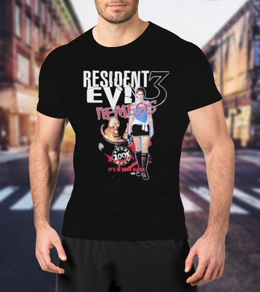 Resident Evil 3 Nemesis Pure 100% Evil It’s In Your Blood T-Shirt