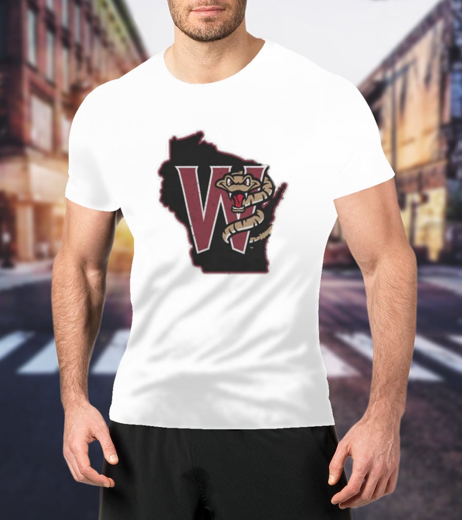 Black Timber Rattlers Wisconsin W Snake T-Shirt
