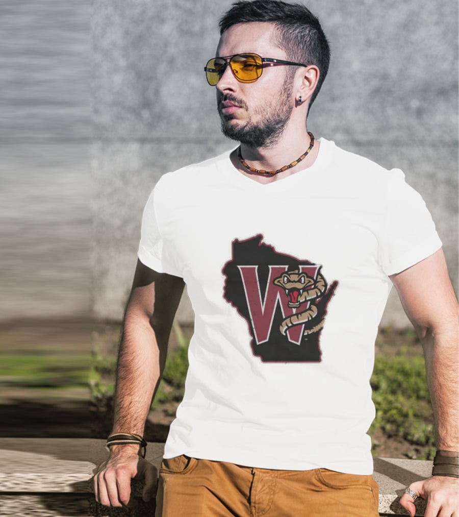 Black Timber Rattlers Wisconsin W Snake T-Shirt