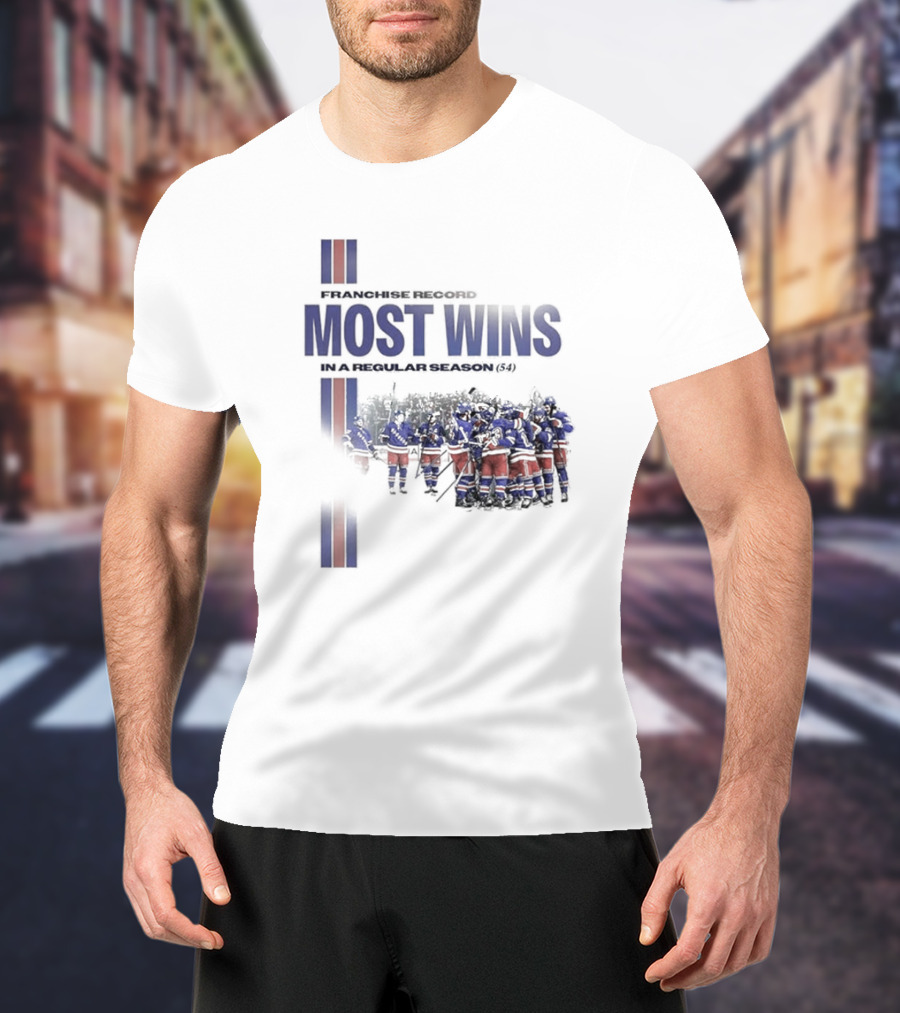 Franchise Record Most Wins In A Regular Season (54) New York Rangers T-Shirt