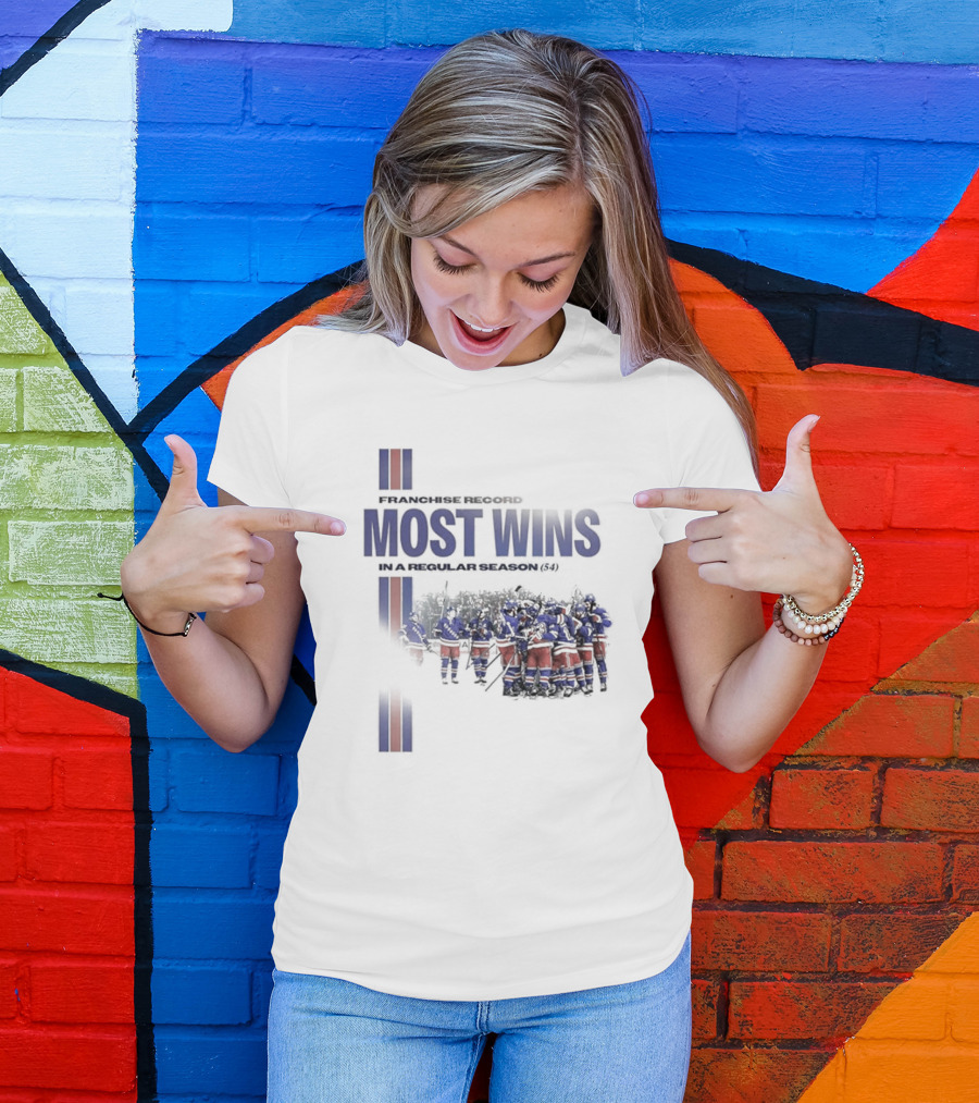 Franchise Record Most Wins In A Regular Season (54) New York Rangers T-Shirt