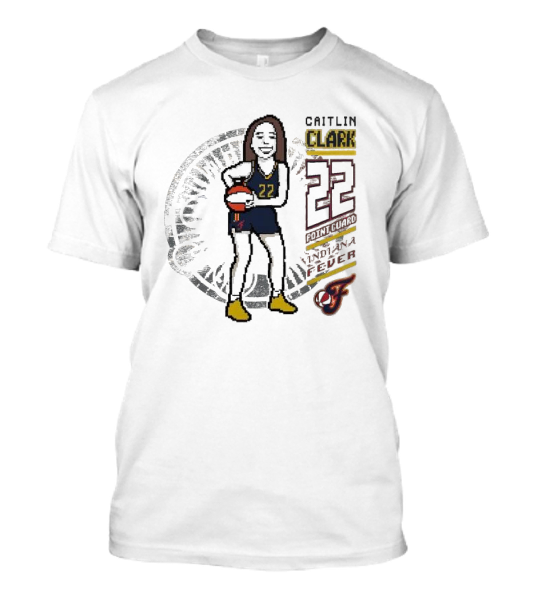 Caitlin Clark Indiana Fever 8-bit Player 22 Point Guard Youth Stadium Essentials T-Shirt