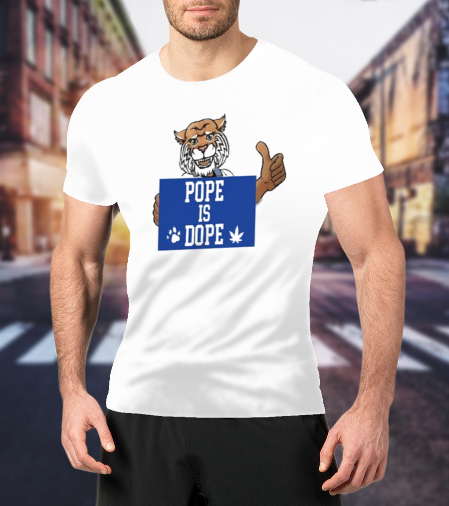 Pope Is Dope Kentucky Wildcat Thumbs Up Paw Leaf T-Shirt