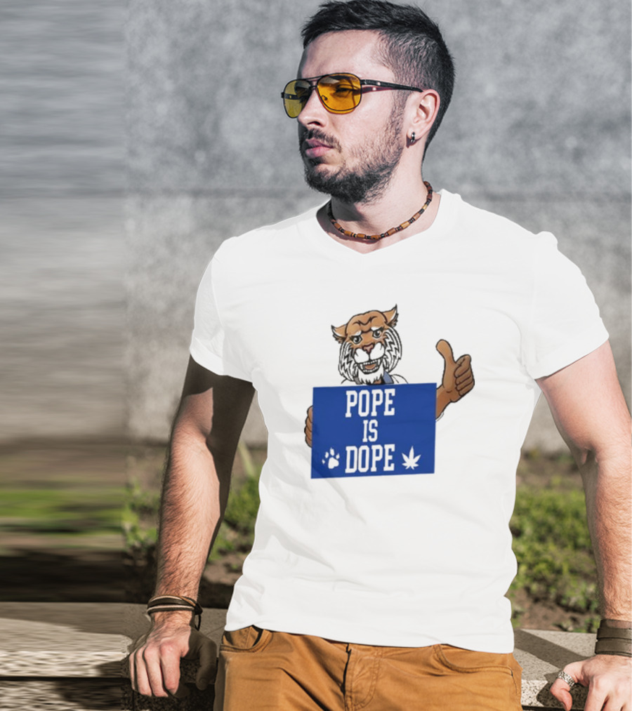 Pope Is Dope Kentucky Wildcat Thumbs Up Paw Leaf T-Shirt