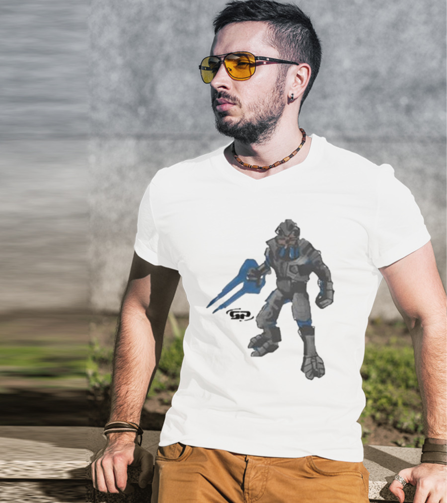 Halo 2 Arbiter Re-Release Collaboration Character With Energy Sword T-Shirt