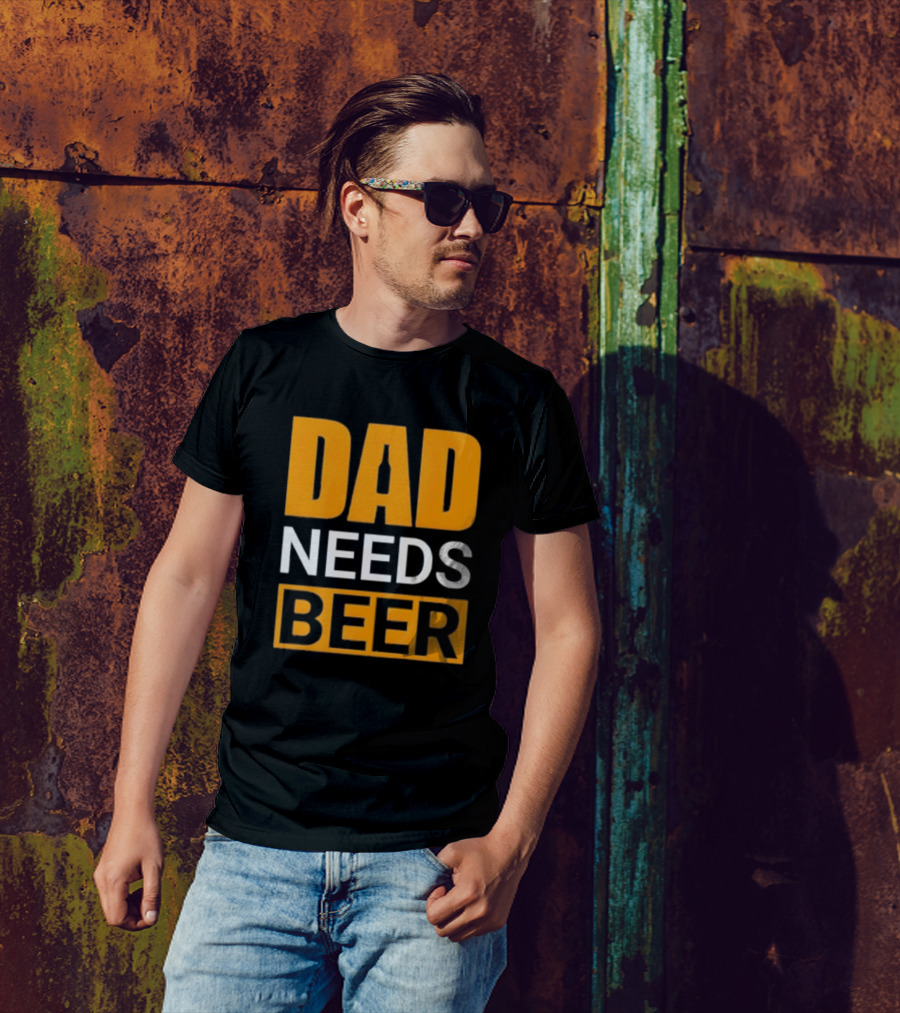 DAD NEEDS BEER Iconic Classic T-Shirt