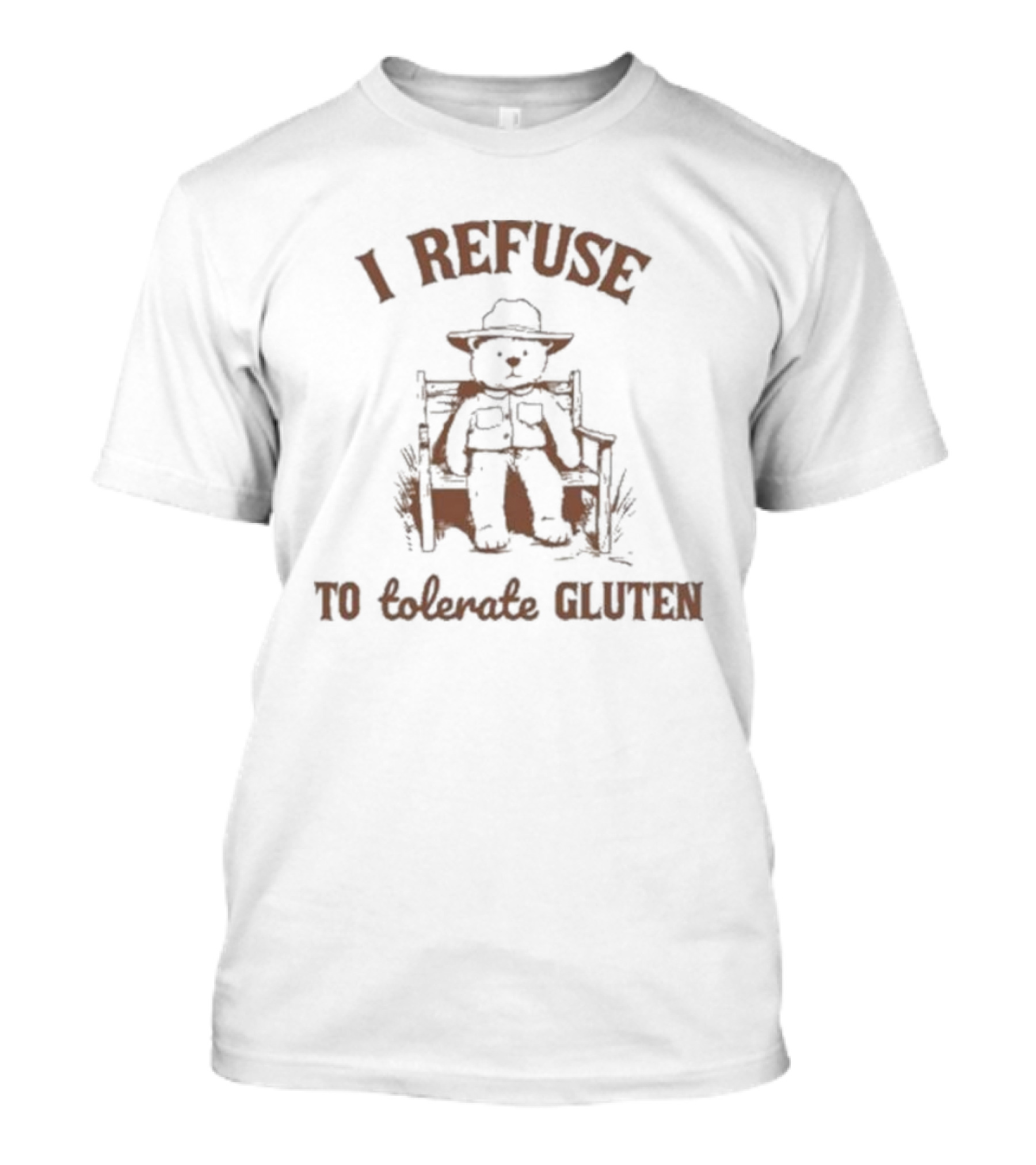 Oldschoolcult Teddy Bear I Refuse To Tolerate Gluten T-Shirt