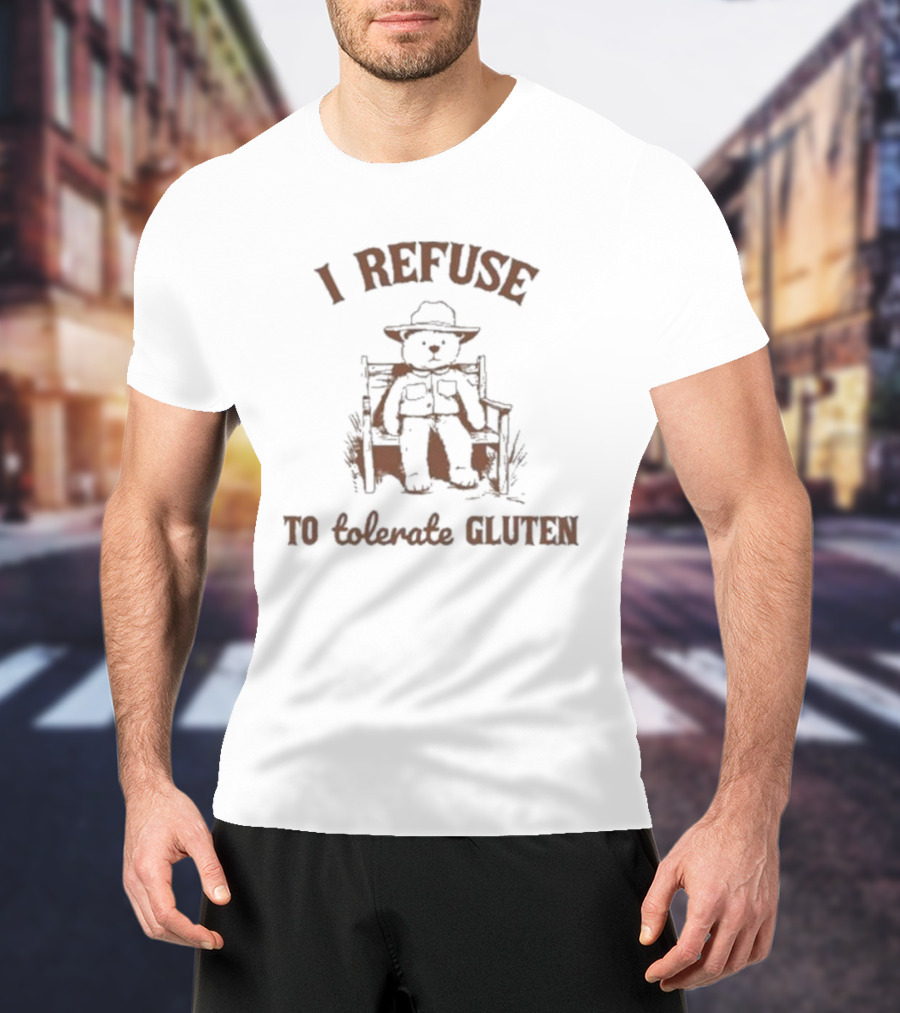 Oldschoolcult Teddy Bear I Refuse To Tolerate Gluten T-Shirt