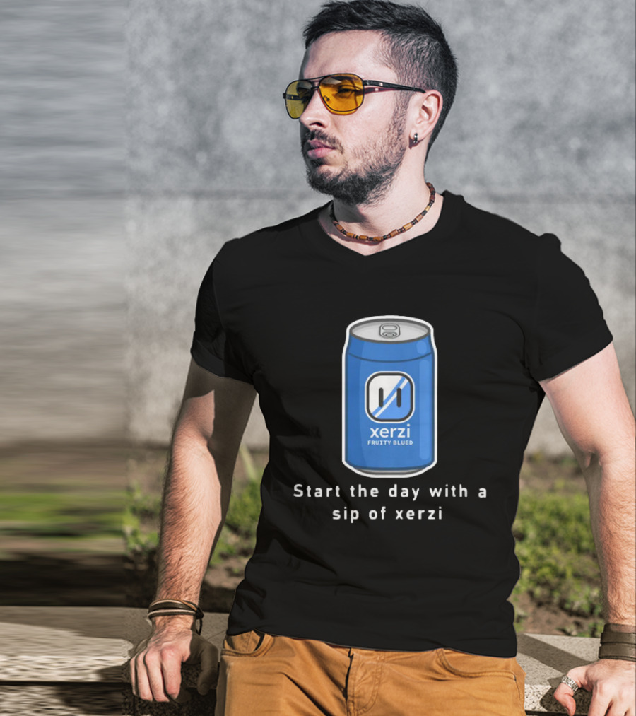 Start The Day With Xerilive Xerzi Fruity Blue Sip T-Shirt