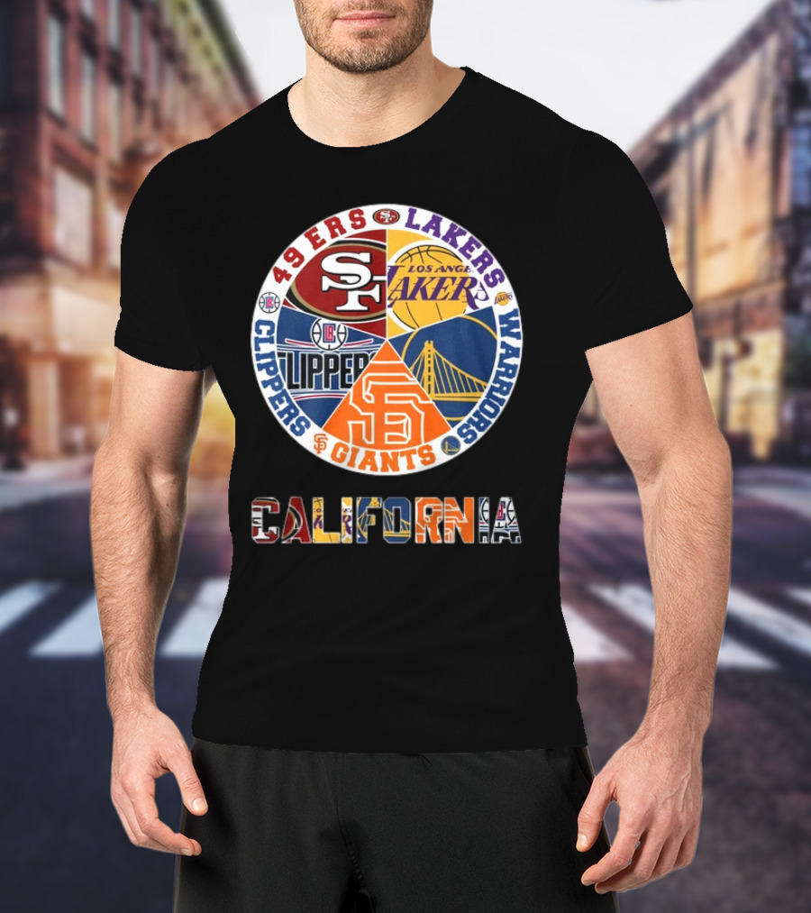 49ers Lakers Clippers Warriors Giants California T-Shirt